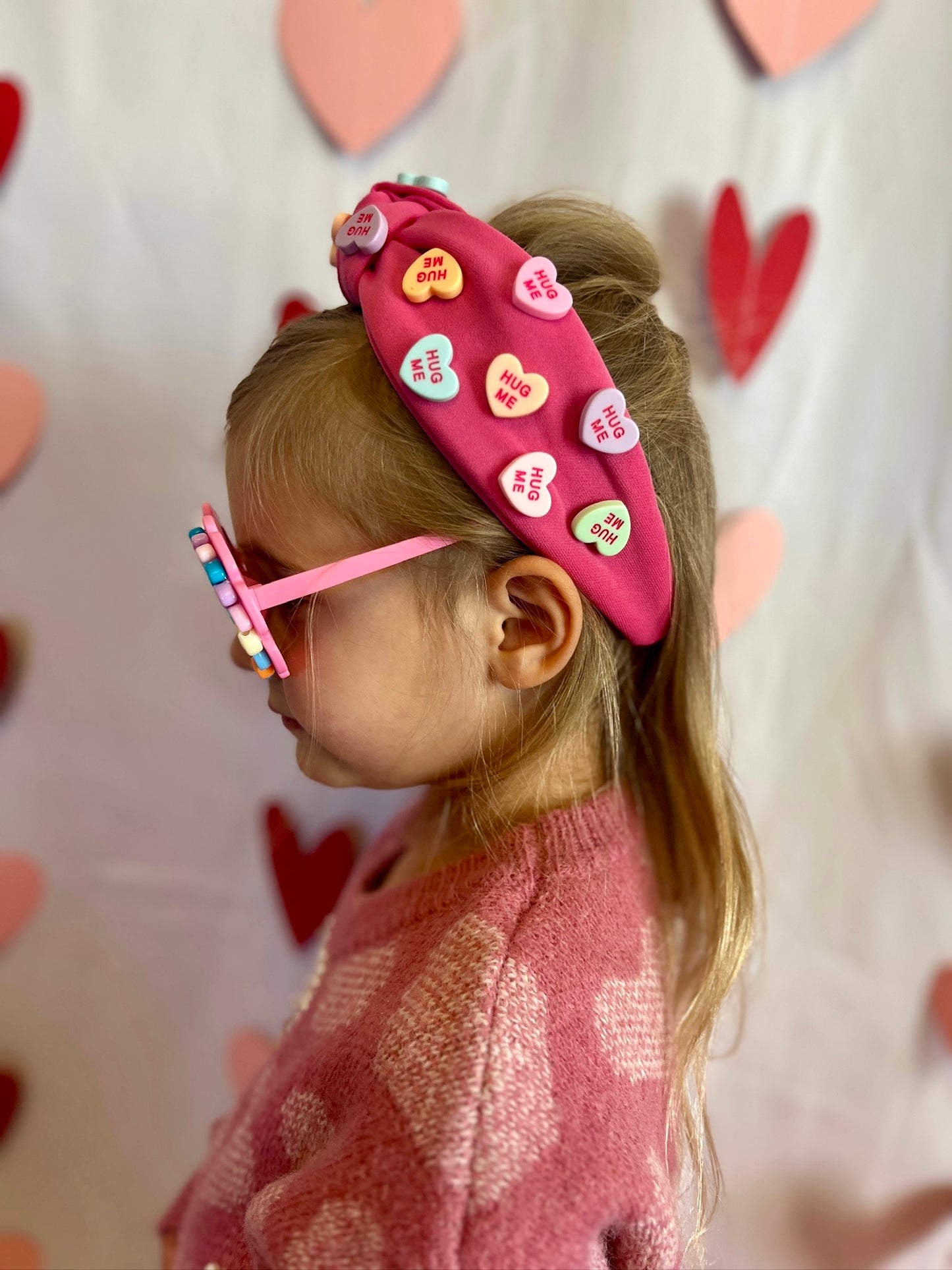 Hot Pink Conversation Heart Headband