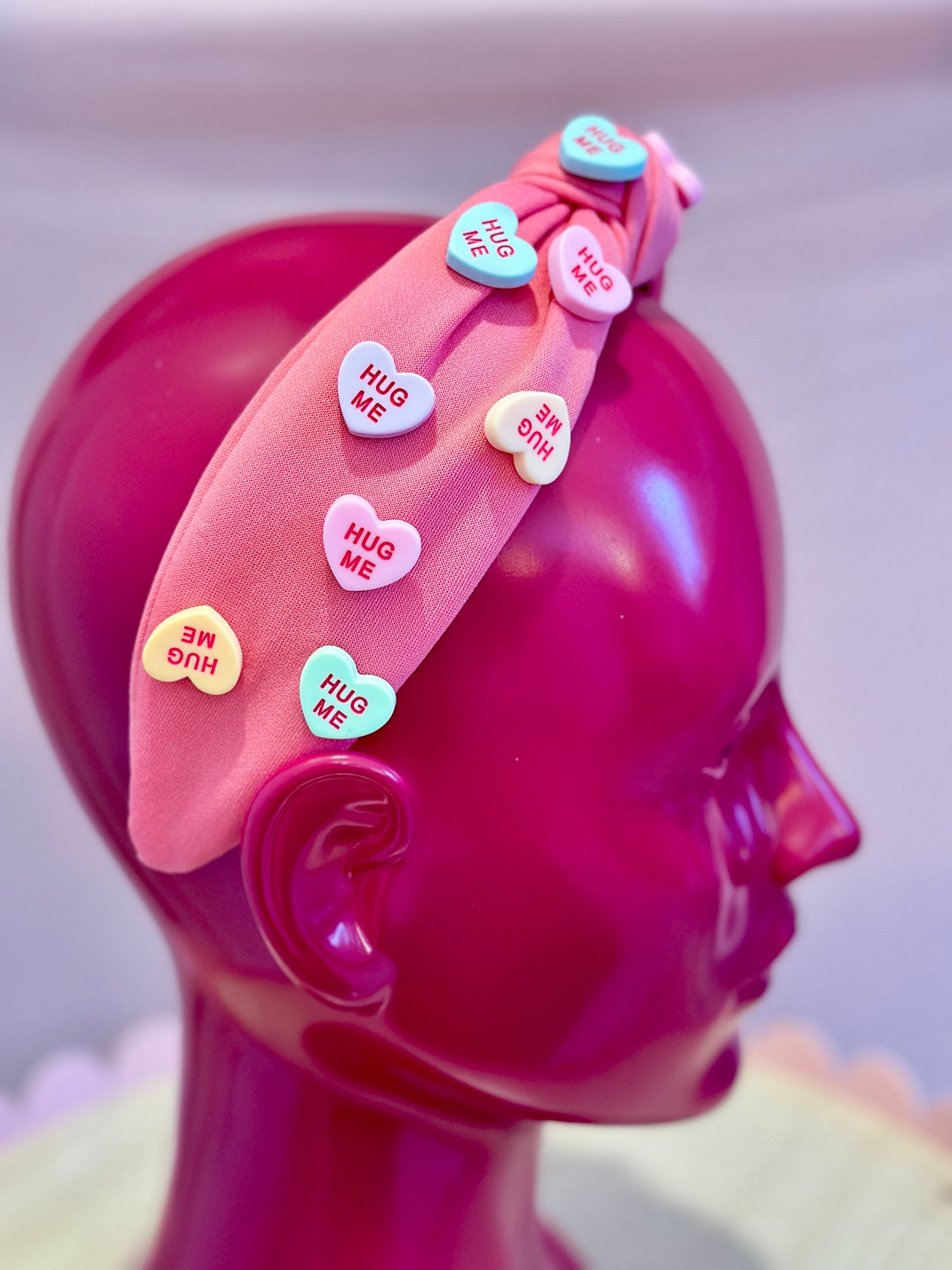 Hot Pink Conversation Heart Headband