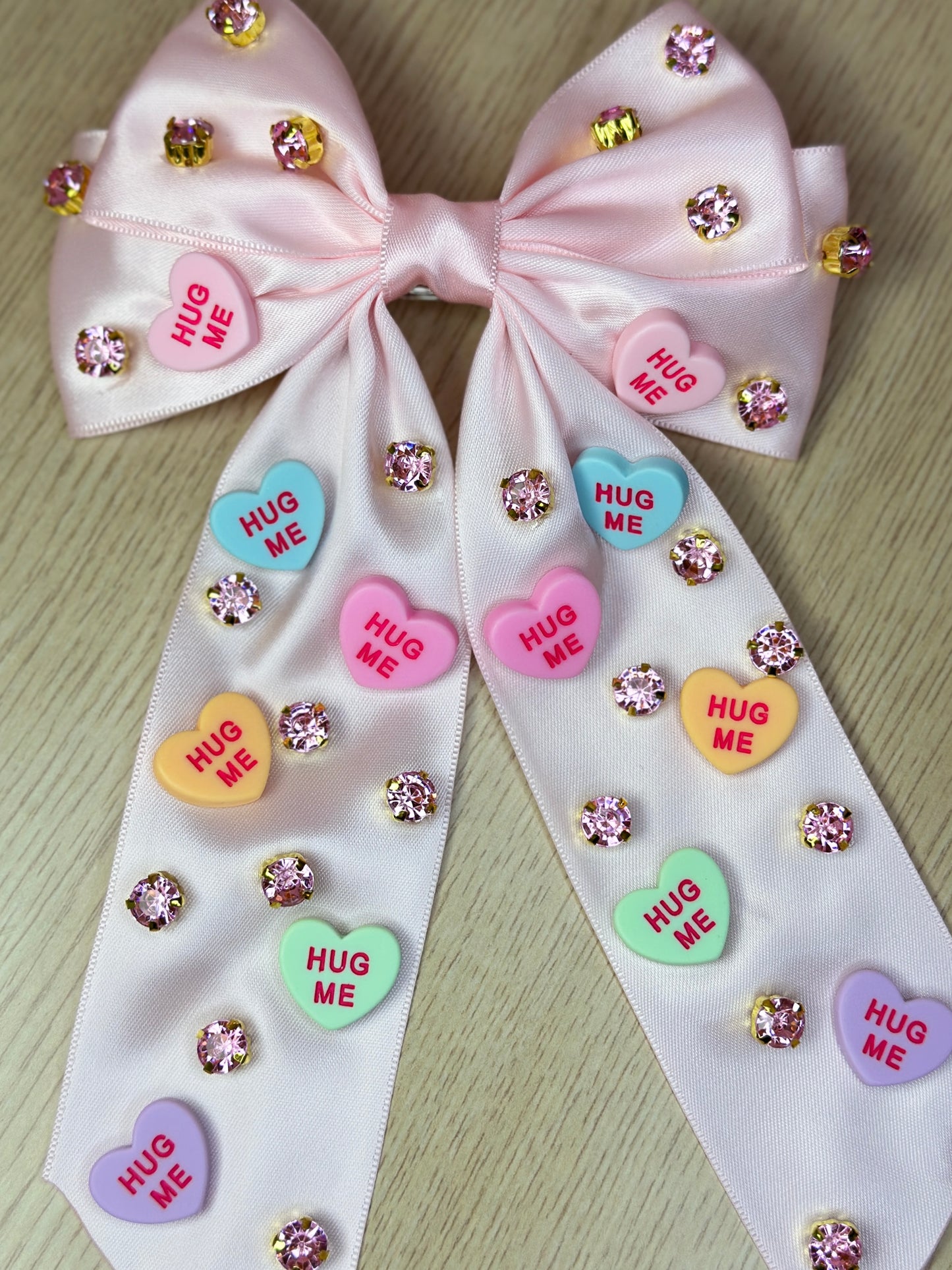 Light Pink Conversation Heart Bow